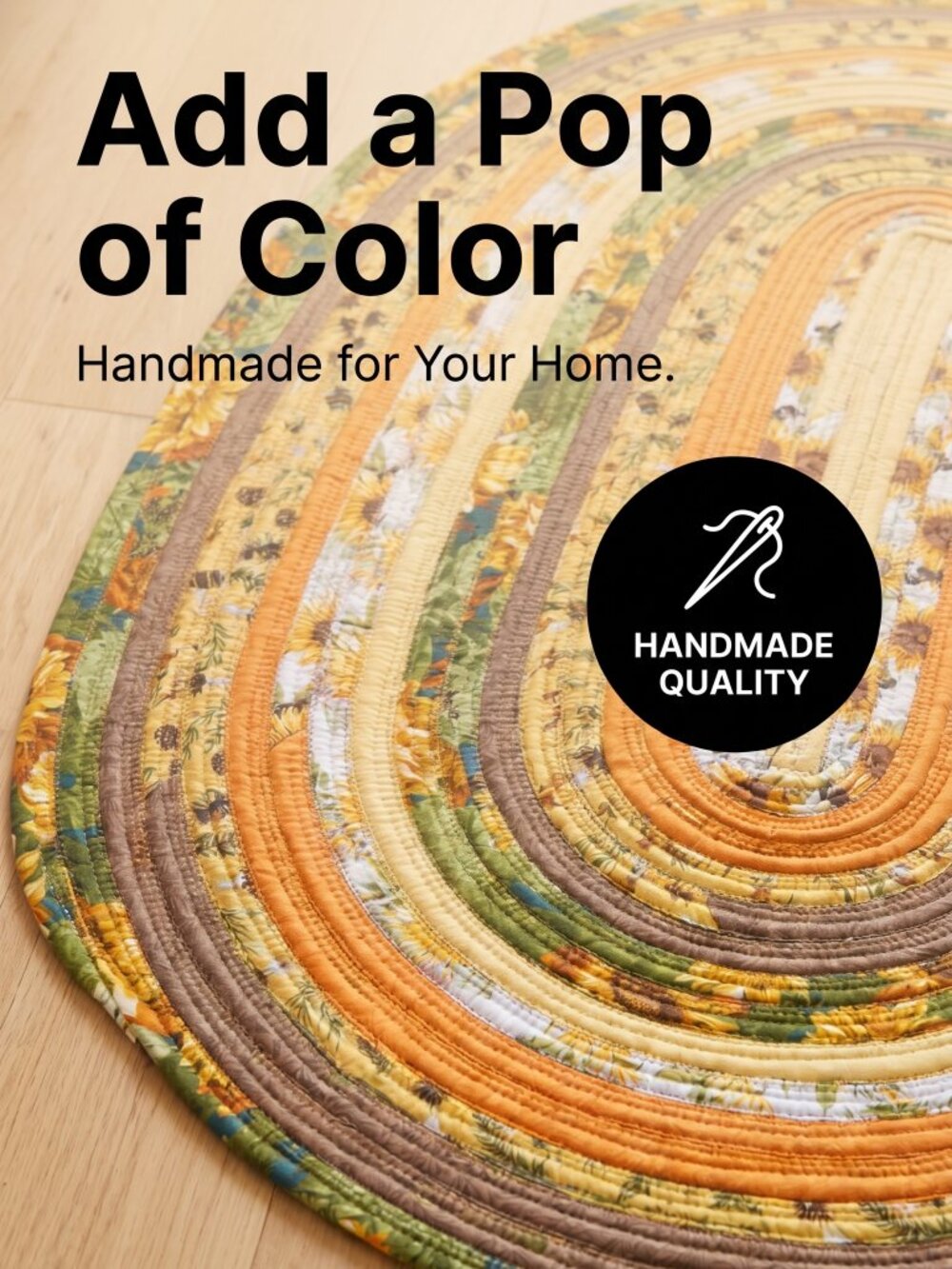 Handmade Oval Jelly Roll Rug - Fall Colors - 24"x36"